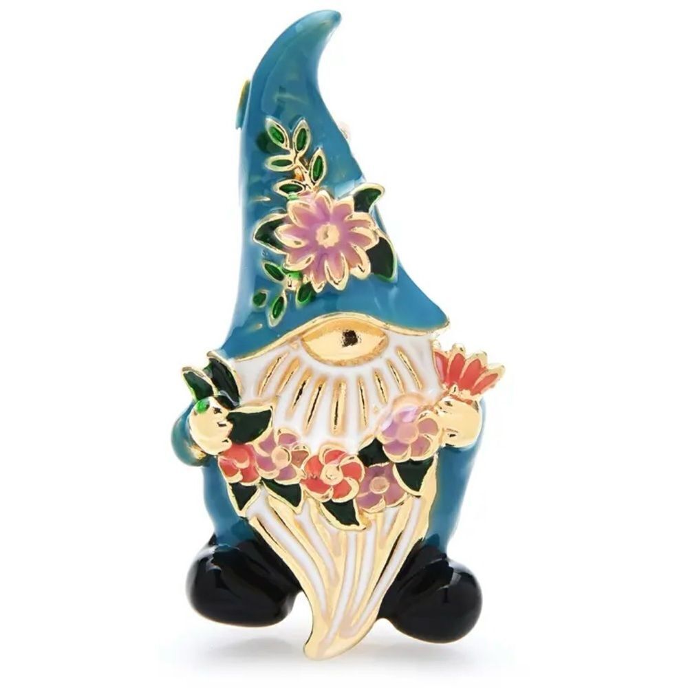 CUTE ENAMEL GNOME BROOCH